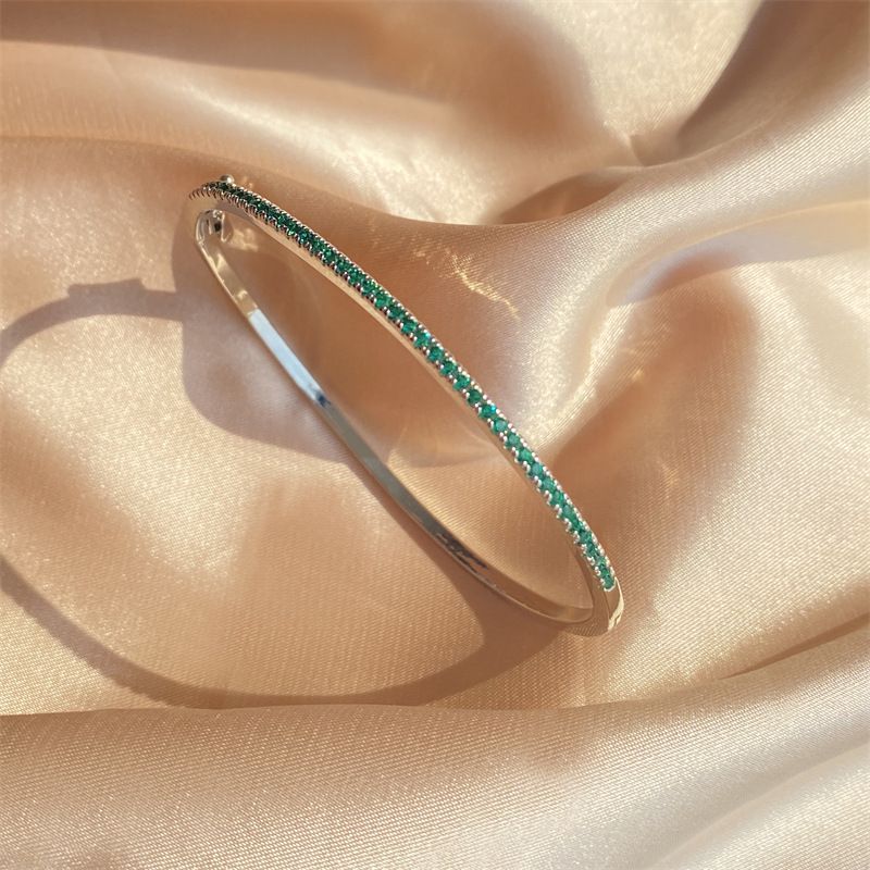 Braccialetti estivi classici con fila di diamanti, temperamento semplice e leggero, bracciale sottile in oro placcato, gioiello con zirconi intarsiati._voghion.com