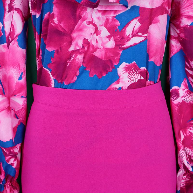 Dameskleding Mode Bedrukt Strappy Shirt met Lange Mouwen Rok Lange Rok Tweedelige Set_voghion.com