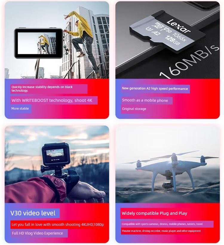 Goprohero13/121110 spordikaamera mälu Lexsha 128gu3 salvestusruum 5/4K kiire TF-kaart_voghion.com