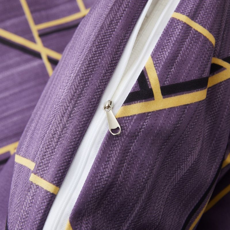 Parure de lit de luxe en nid d'abeille violet avec drap-housse élastique en microfibre douce et drap-housse élastique - Queen, King, Twin, Full_voghion.com