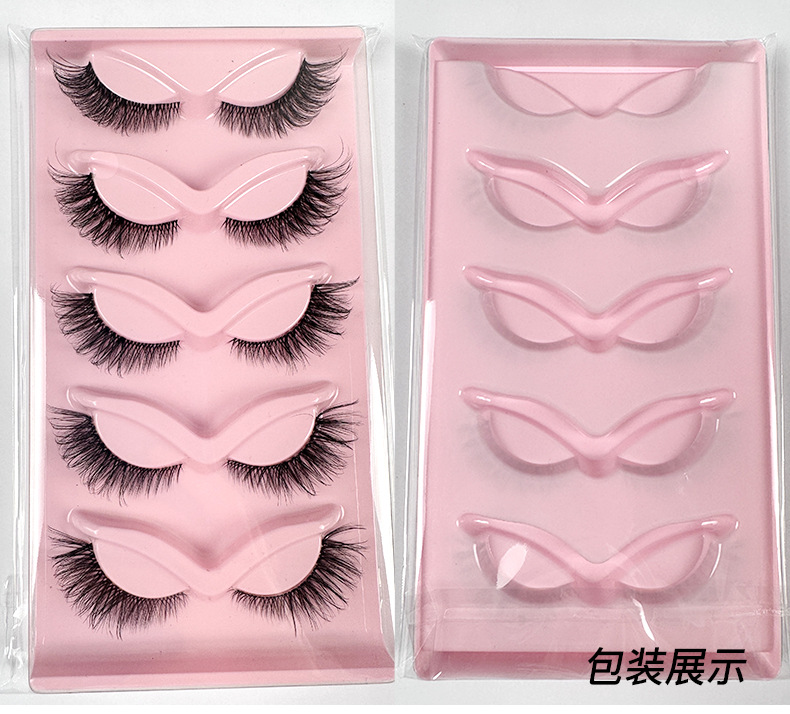 5 pairs of cat eye False eyelashes naturally thick curled eyelashes simulating fox eyelashes_voghion.com