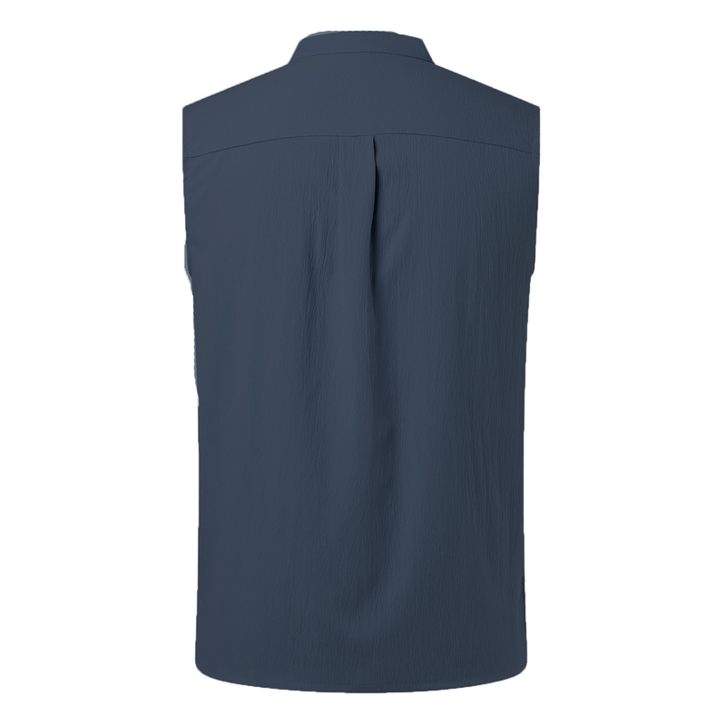 Vêtements pour hommes printemps et été, nouvelle chemise sans manches semi-ouverte pour hommes, gilet décontracté d'extérieur pour hommes_voghion.com