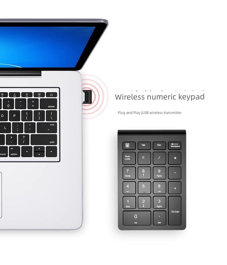 Draadloos toetsenbord Financiële boekhouding Laptop Externe mini geruisloze USB digitale sleutelmuis_voghion.com
