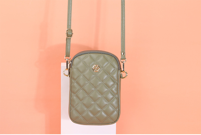 BOISEEN borsa per cellulare borsa piccola a rombo femminile borsa a tracolla con cerniera a doppio strato portamonete verticale da donna_voghion.com