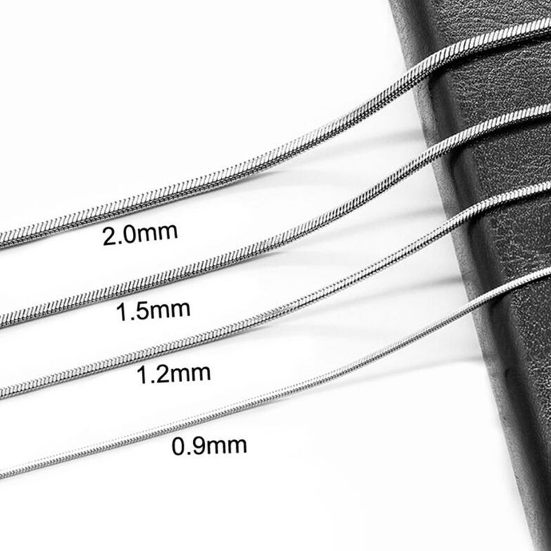 1 adet Kare Yılan Genişliği 0.9/1.2/1.5/2.0mm Paslanmaz Çelik Zincirler Kolye 18'' 20" 22'' Bağlantı Zinciri Takı Yapımı Takı_voghion.com