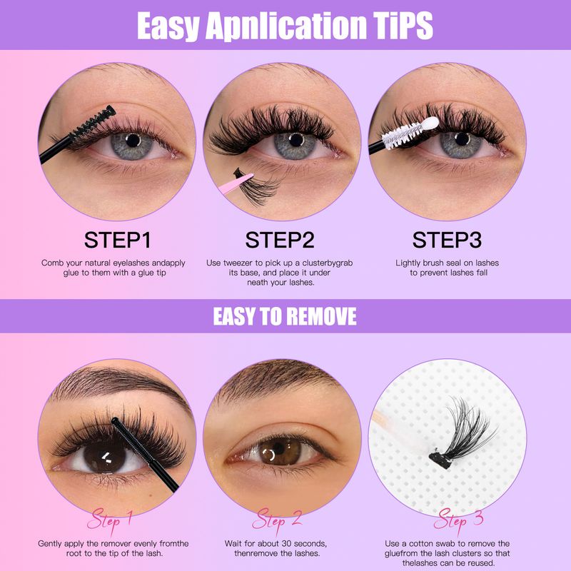 Natural Thick Single Cluster False Eyelashes European And American Simulation Daily DIY Segmented D Curled Curled Eyelashes_voghion.com
