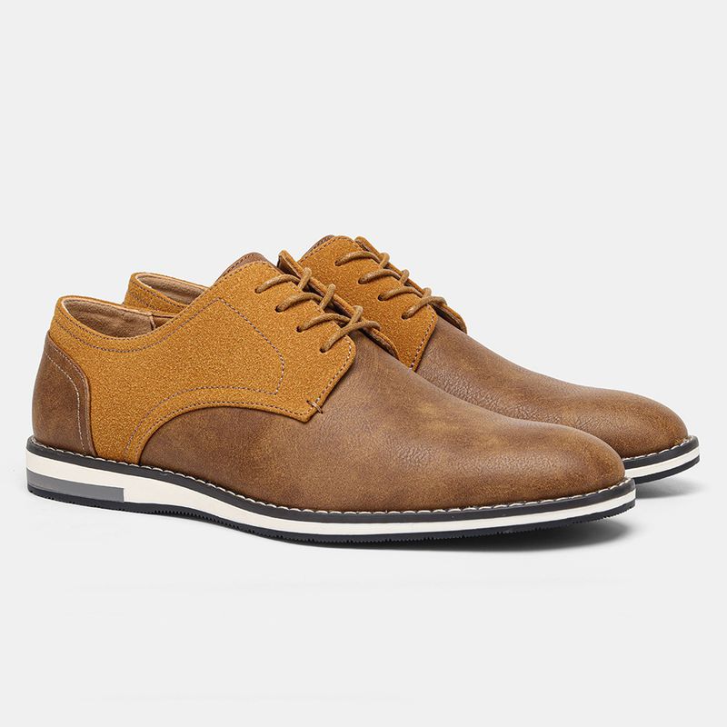 Herrenschuhe Große Herren Freizeitschuhe Modische leichte Herrenschuhe Farblich passende atmungsaktive Herren Lederschuhe_voghion.com
