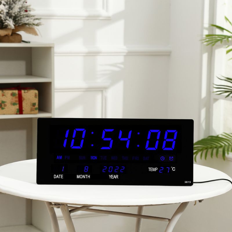 Hjem og hage Stor skjerm smart digital evighetskalender stue elektronisk klokke veggklokke veggmontert klokke hjemme elektronisk klokke vegg_voghion.com