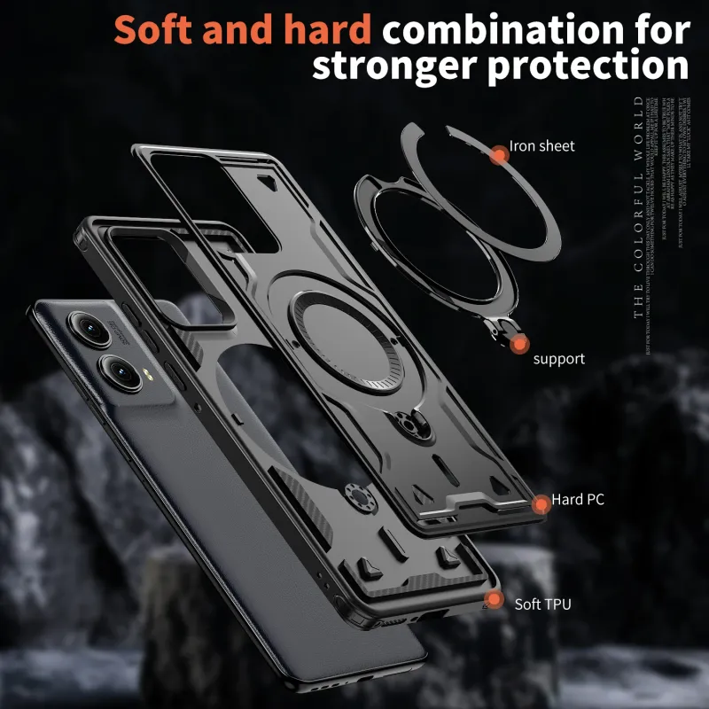 Étui magnétique Amo pour Motoola Moto Power 2024 EDGE 5G avec stylet G Play G5G et support de chargement sans fil, résistant aux chocs_voghion.com