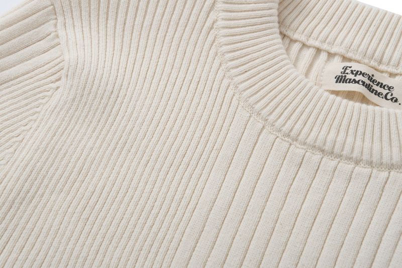 "Slim Fit Knit Thermal Long Sleeve T-Shirt – Stretchable Base Layer For Men In Black/Off-White (M-XXXL)"_voghion.com