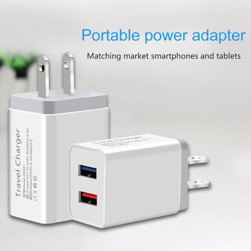 Music Festival 2.4A 1 2 3 Multi Interface Phone Charger US/European Charging Head USB Adapter_voghion.com