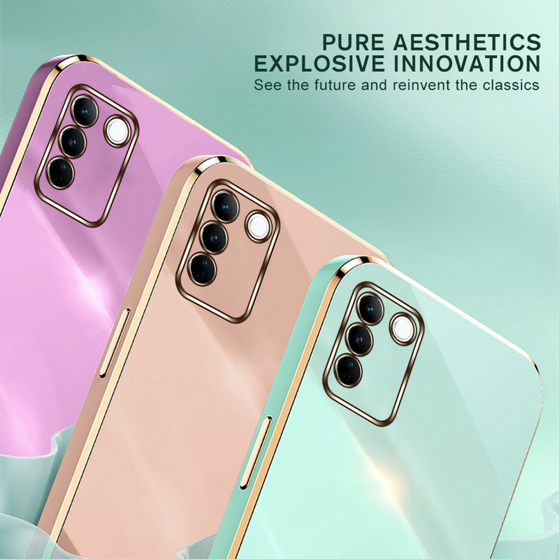 Platz Überzug Rahmen Silikon Fall Für Vivo V27 Pro Telefon Abdeckung Capas VivoV27 V 27 27V V27Pro 5G Kamera schutz Stoßstange Fundas_voghion.com