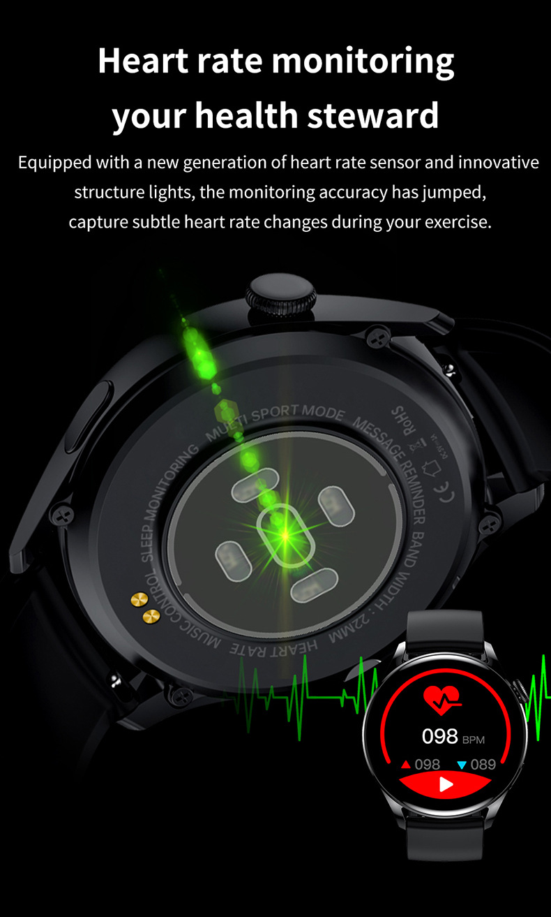 Smart Watch - Chiamate Bluetooth, Fitness Tracker, Monitoraggio della frequenza cardiaca e dell'ossigeno nel sangue, Impermeabile per uomini e donne_voghion.com
