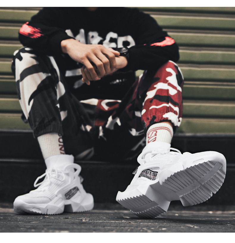 Trendy Dad 2022 Herbst Flyknit High Top Casual Sports Ultraleichte große Herrenschuhe_voghion.com