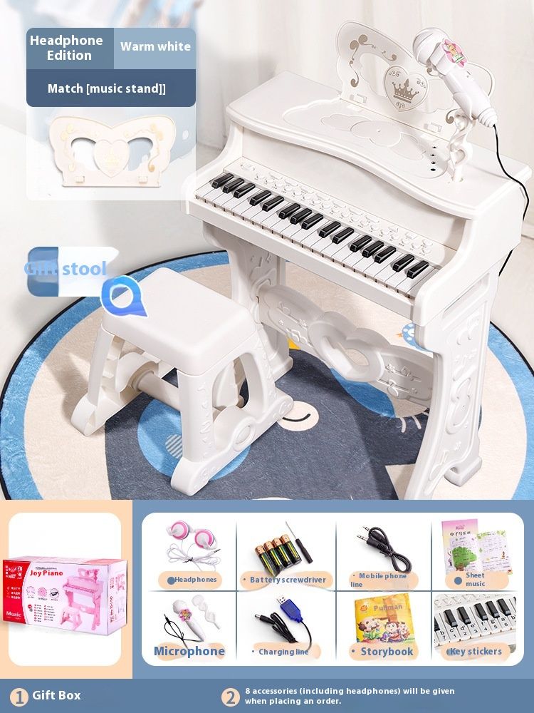 Jouet musical électronique multifonctionnel pour enfants avec microphone pour les débutants, s'entraîner à jouer du piano et offrir des cadeaux_voghion.com