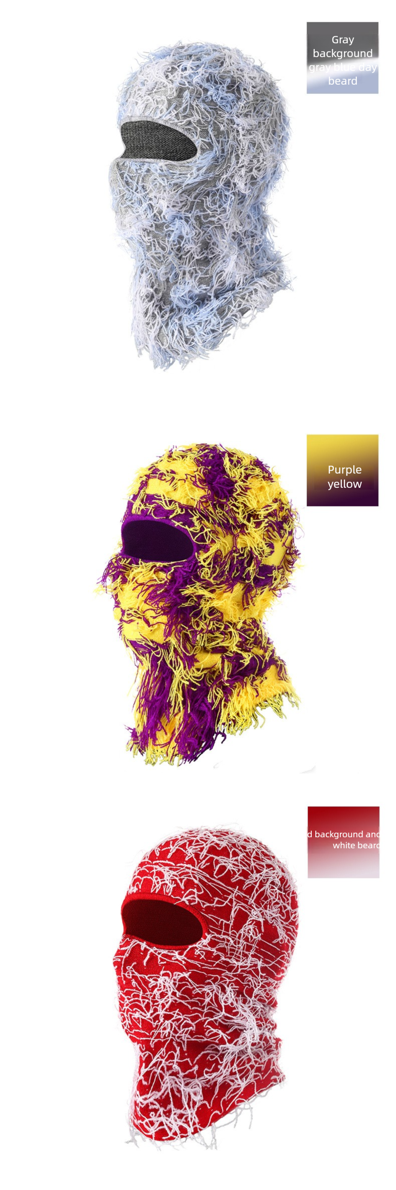 Neue gestrickte warme Gesichtsmaske Kopfbedeckung Persönlichkeit Camouflage Jacquard Single Hole Plüsch Ski Windproof Hat_voghion.com