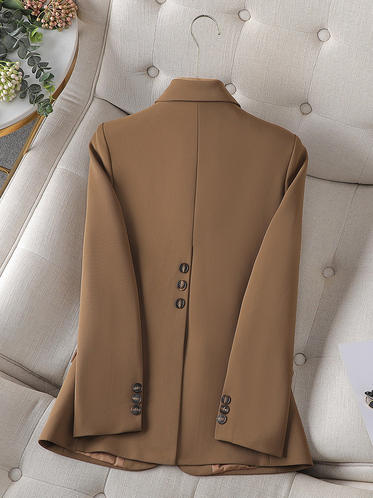 Yitimuceng Solid Blazer dla kobiet Nowa koreańska moda Długi rękaw Slim Garnitury Kurtka Biurowa Damska Elegancka Jednorzędowa_voghion.com