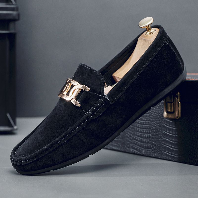 Bean In Autumn 2025, New Matte Suede Lazy People, One Foot Small Leather Shoes, Le Fu Driving Shoes For Men_voghion.com
