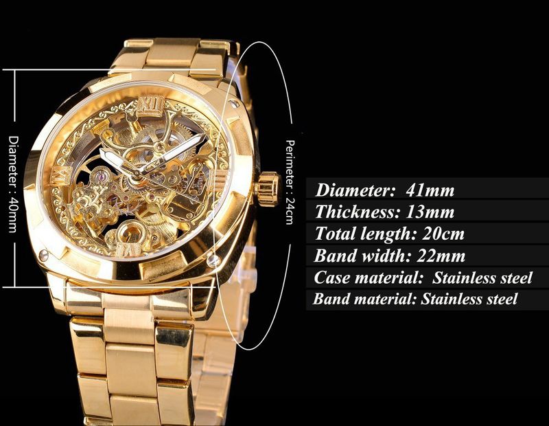 Montre mécanique automatique pour homme avec cadran squelette, style rétro, aiguilles lumineuses, étanche jusqu'à 30 m, bracelet en acier inoxydable_voghion.com