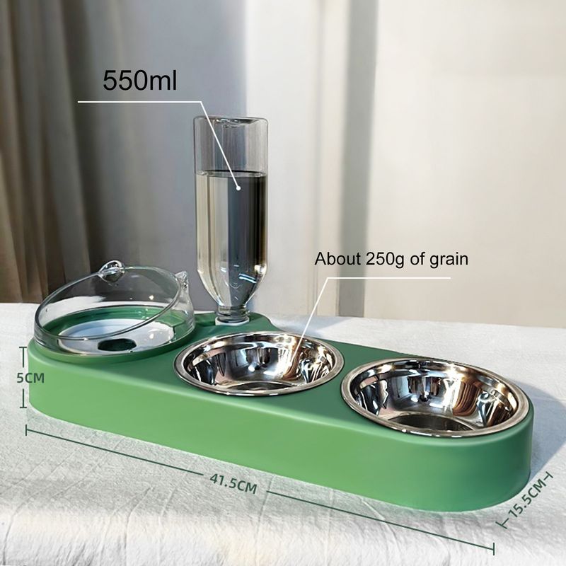 Guangying High-Capacity Pet Feeder Bowl Set With Beveled Mouth Automatic Drinking Water Splash-Proof Multi-Functional Cat Dog Food Bowl_voghion.com