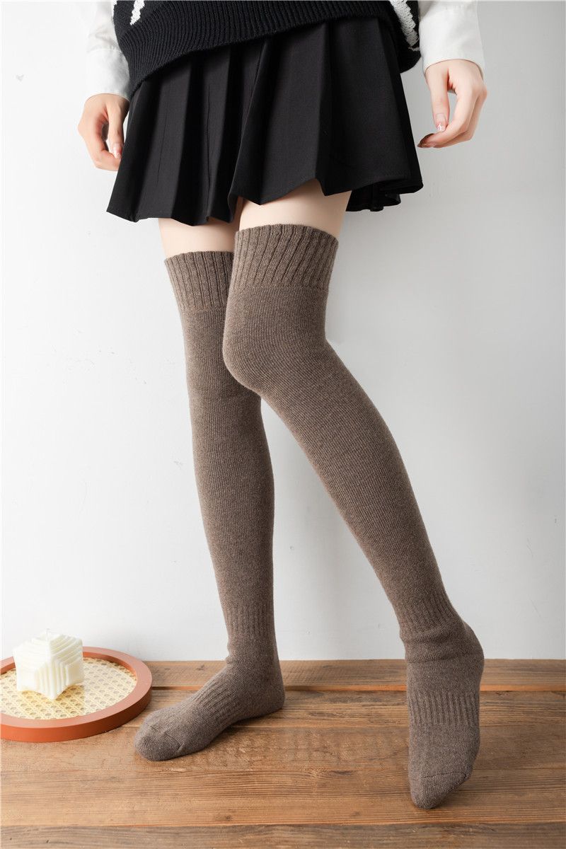 2 Paar dicke Kniestrümpfe aus Wolle, lange Röhre, Kinderwintersocken aus Samt, warme Damenstrümpfe, Herbst- und Winterstrümpfe aus Frottee_voghion.com