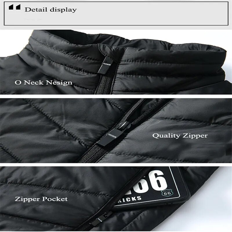 Chaleco calefactable grueso de 9 piezas para hombre, con tinta fina de piedra, USB, informal, de talla grande_voghion.com