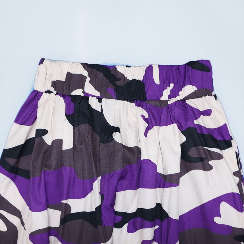 S390441 Spring Summer New Women's Casual Camouflage Print Zipper Split Elastic Waist Skirt_voghion.com