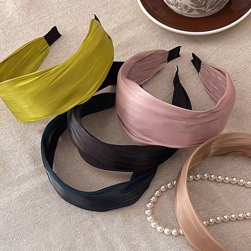 silk Spring And Summer Satin Hair Bands 2025 New Simple And Versatile Outdoor Face Wash With Wide Hair Bands_voghion.com