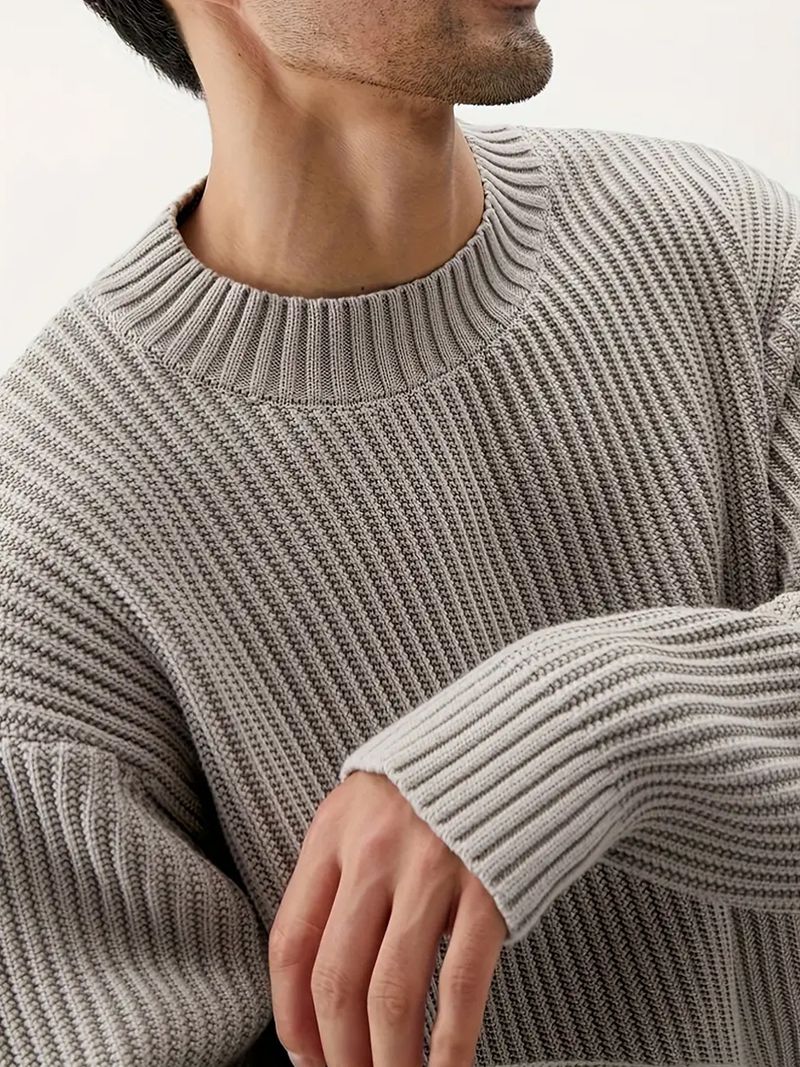 2024 Autumn Winter Loose Casual Style Versatile Pullover Thick Knitted Ins Round Neck Korean Trendy Sweater For Men_voghion.com