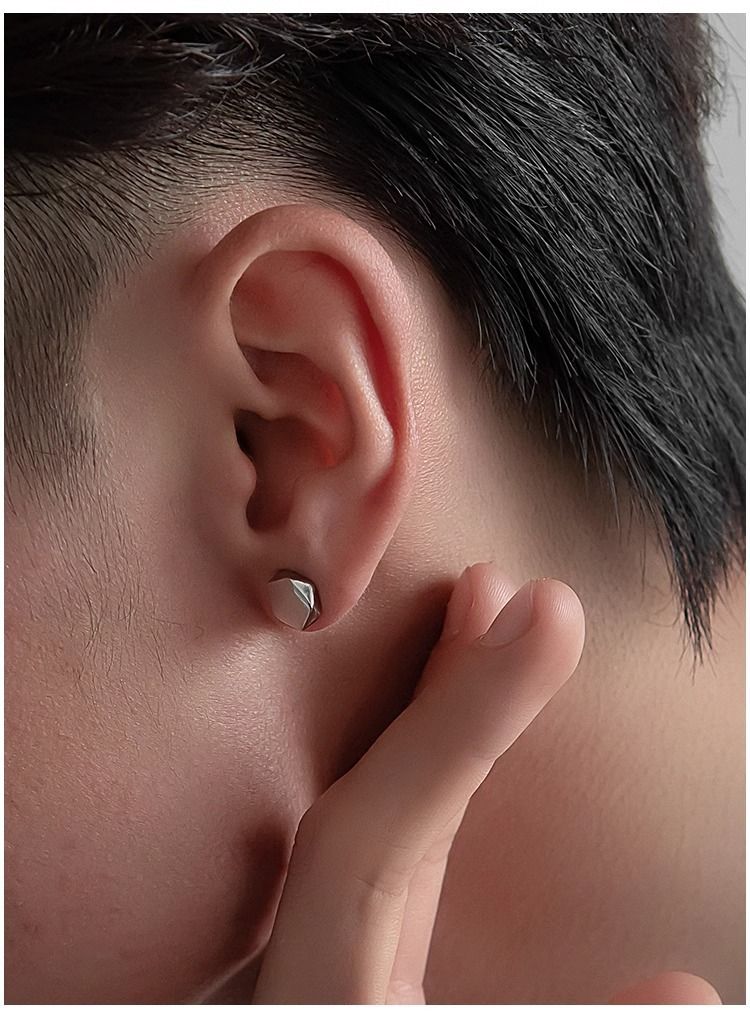 Clip Earrings For Men Without Pierced Ears, Trendy And Handsome, High End And Not Easy To Fall Off, Magnet, Geometric Niche Simple Accessories_voghion.com