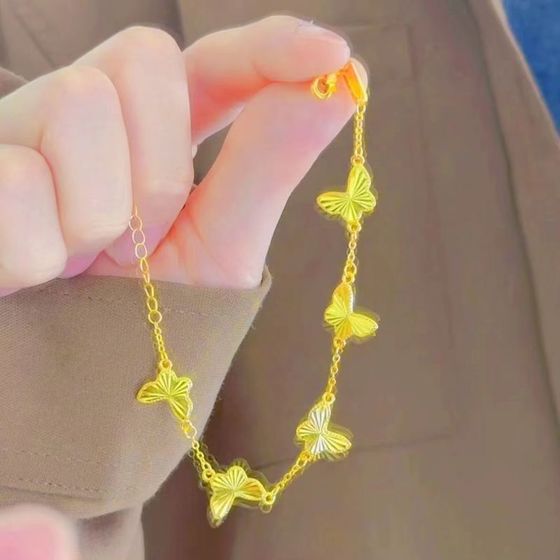 Nouveau bracelet pour femme, plaqué or, motif papillon, simple, tendance, léger et élégant_voghion.com