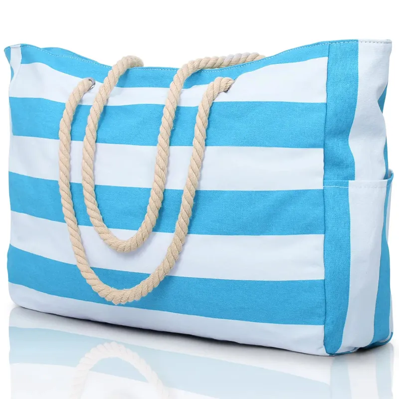 Borsa da esterno con cerniera per viaggi e vacanze, impermeabile, anti-sabbia, in tela, facile da piegare, da spiaggia, Zmt 250408l_voghion.com