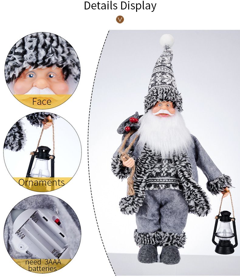 Juldekorationer stående hållning med lampor Christmas resin old man Christmas home decoration ornaments_voghion.com