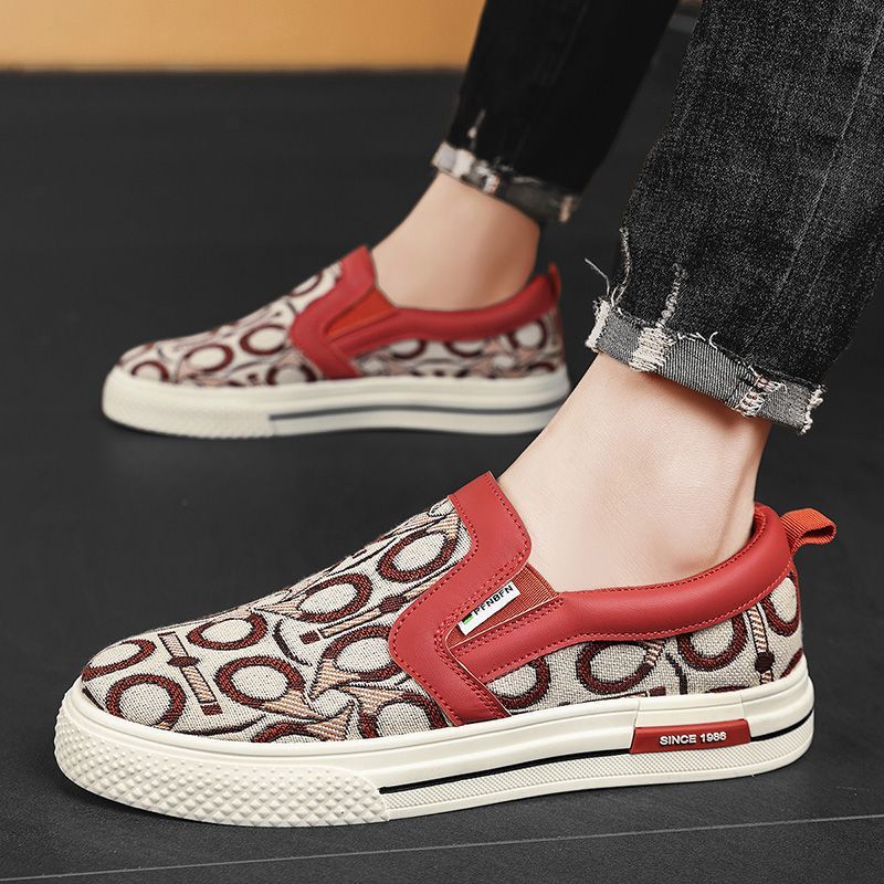 CMY One-pedal Men's Shoes 2025 New Summer Breathable Lazy Canvas Trendy Shoes Versatile Sports And Leisure Cloth Shoes_voghion.com