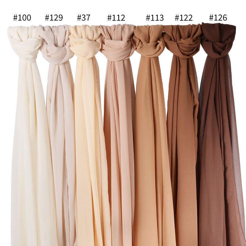 Chiffon Scarf Women's Long Scarf High Quality Windproof And Sandproof Headscarf Four Seasons Middle Eastern Muslim Shawl_voghion.com