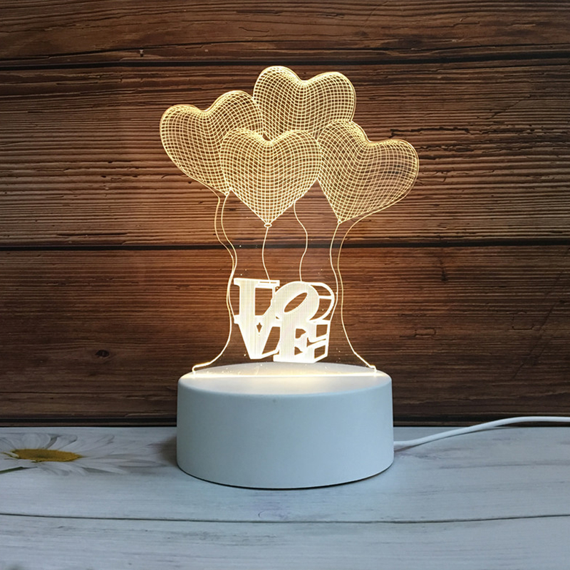 Lampada da tavolo creativa 3D piccola da notte Lampada da scrivania in acrilico Lampada da atmosfera, Lampada da scrivania a forma di personaggio regalo di Natale_voghion.com