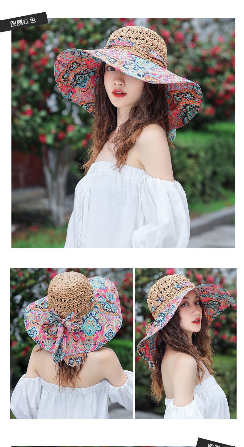 Vielseitiger Strohschutzhut für Damen, breite Krempe, koreanischer Stil, für Urlaub und Reisen, Sonnenschutz_voghion.com