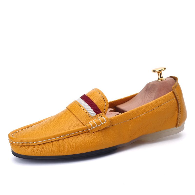 Xunqi Frühlings- und Herbst-Loafer für Herren, lässig, vielseitig, echtes Leder, britischer Stil, modisch, zum Hineinschlüpfen_voghion.com