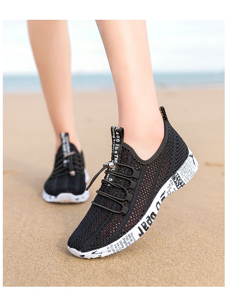 Breathable Hole Thin Summer Couple Cut Out Water Stepping Mesh Surface Shoes_voghion.com