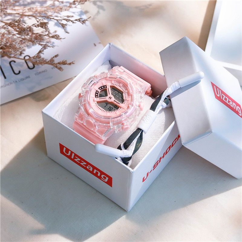 Whitening Haze Blue Herren Damen, Ins Style, Aussehen, wasserdichte Sport Einhorn Elektronische Uhr für Mittel- und Oberklasse_voghion.com