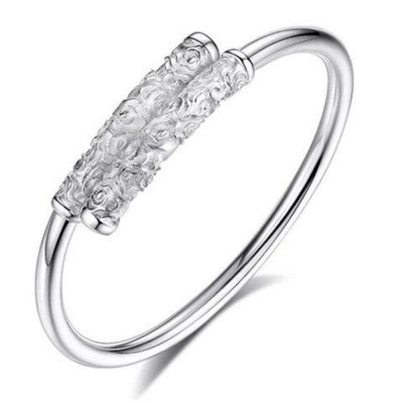 Braccialetto aperto con maledizione di serraggio Wukong Myth Black da uomo in rame bianco placcato argento massiccio per bambini_voghion.com