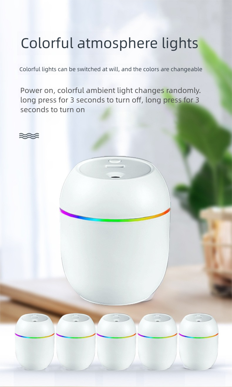 【Easter Limited】Egg Humidifier | 300ml USB Aroma Diffuser | 2 Mist Modes + 7-Color LED | Car/Home/Office Use (Pastel Blue/Pink)_voghion.com