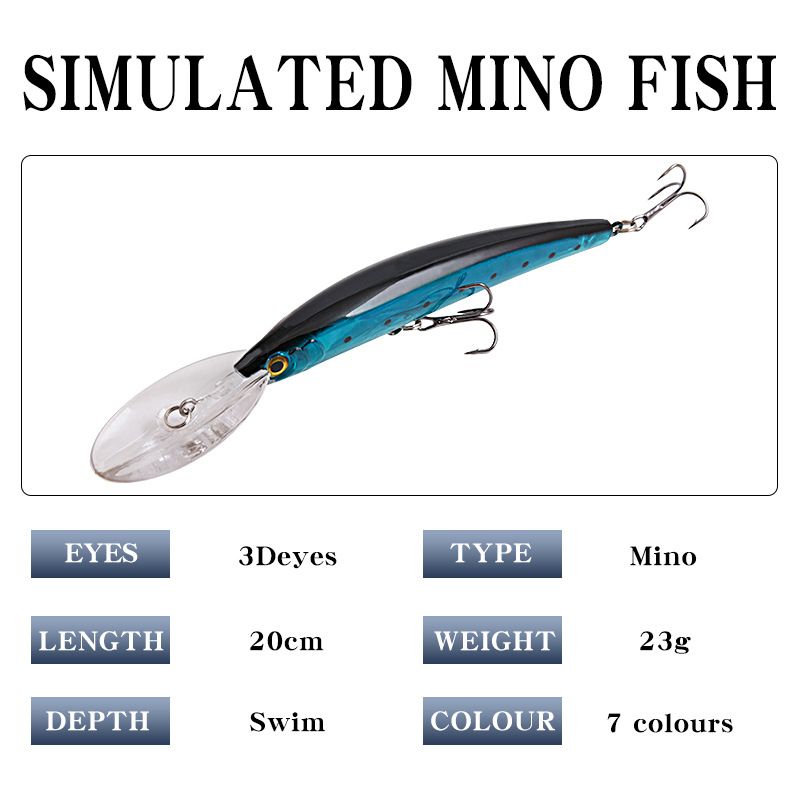 Lure Bait Long Tongue Board Long Throw Floating Minnow 20cm23g With Ring Beads + Enhanced Three Hooks Sea Fishing Simulation Hard Bait_voghion.com