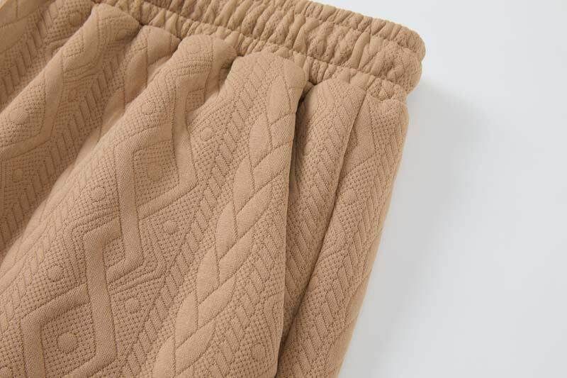 Herrenbekleidung Modetrend Freizeit Sport Strickmuster Kurzarm Zweiteiliger Anzug_voghion.com