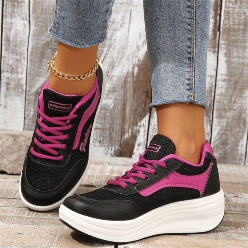 Chaussures transfrontalières pour femmes, commerce extérieur, printemps 2024, chaussures de sport à semelles épaisses, chaussures à bascule, chaussures de fitness, chaussures à plateforme_voghion.com