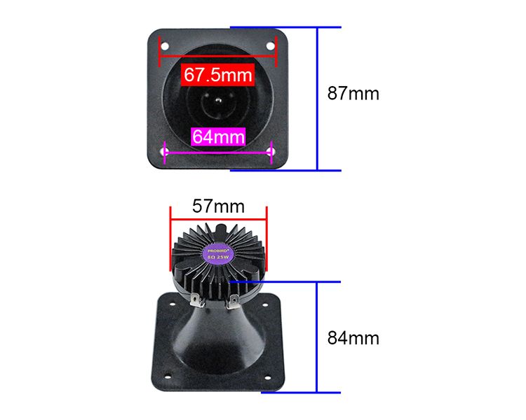 GHXAMP House Outdoor Waterproof Swallow Horn 3.5-inch Square Neodymium Speaker Column Tweeter Unit 8ohm 25W_voghion.com