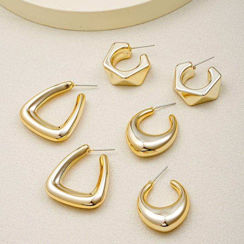 1 Set Basic Geometric Plating Alloy Earrings_voghion.com