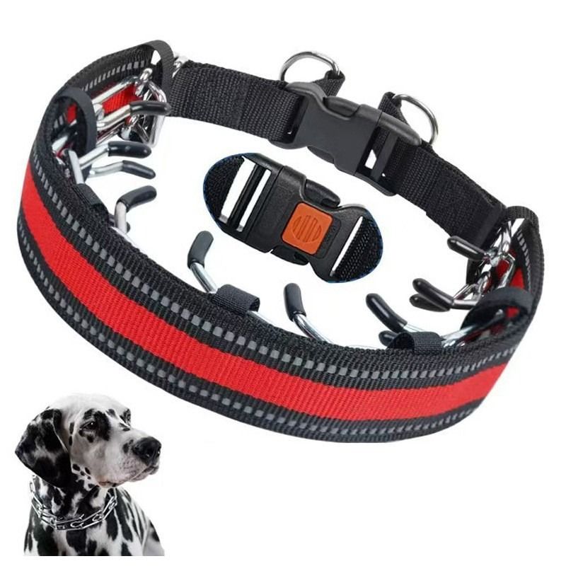 Guinzaglio da addestramento antideflagrante con punta in acciaio inossidabile, grande, anti-fuga, collare per cani, anello per il collo_voghion.com