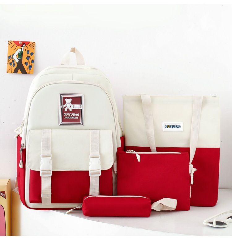 Kids Backpacks High Value Color Matching Middle School Student Backpack Female Ins Small Fresh Campus Girls Portable Backpack_voghion.com