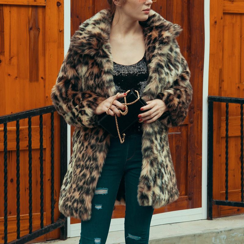 Damenbekleidung Neuer Leopardenpelzmantel Winter dicker warmer langärmeliger Slim Fit Pelzmantel_voghion.com